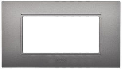 Eurolamp Leon Schalterrahmen 4-fach in Gray Far...