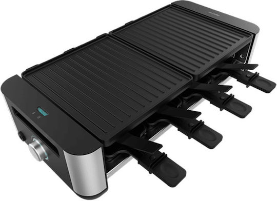 Cecotec Cheese&grill 16000 Inox Black Tabletop Electric Grill Raclette Grill 1400W Inox with Adjustable Thermostat 40cmx22cmcm