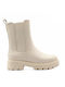 Plato Leder Damen Knöchelstiefel Beige