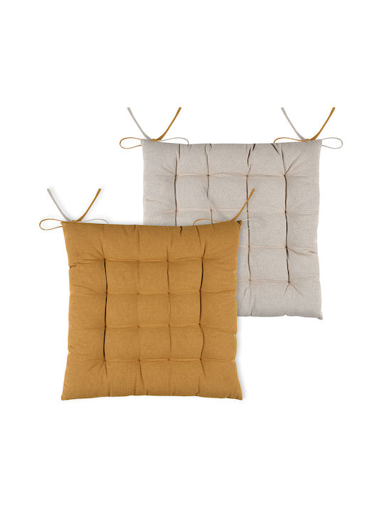 Gartenstuhlkissen S-f Duo Curry/Lin 40x40cm