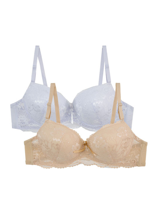 WHITE BEIGE Сутиен с Банели 2Pack