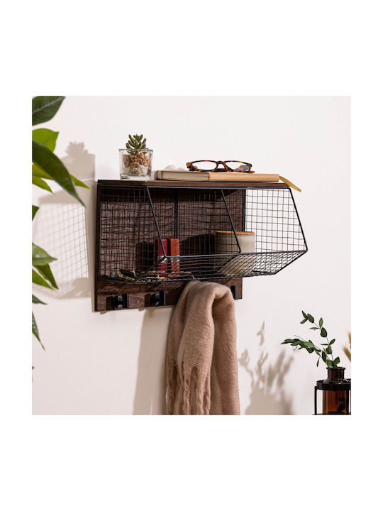 Agățători De Perete A-s Caf Din Lemn Cu 4 Compartimente Albastre 42x26x19cm