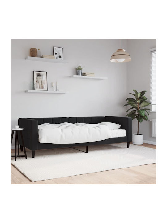 Sofa Bett Einzelbett Mit Stoff bezogen Black mi...