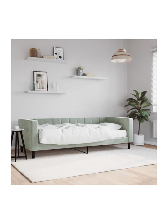 Sofa Bett Einzelbett Mit Stoff bezogen Light Gr...
