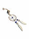 Amalfi Accessories Bauchnabel Piercing Set aus Stahl Silber Blau