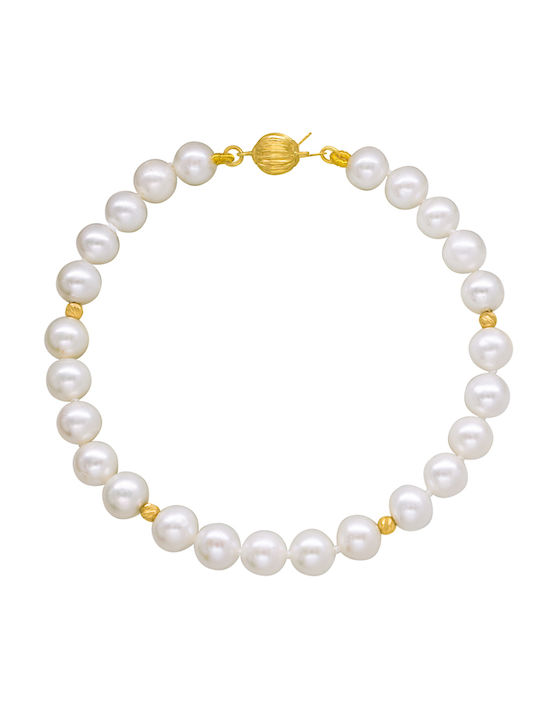 Margaritari Bracelet made of Gold 14K with Pearls