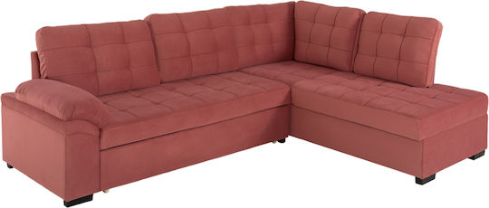 Jade Ecksofa Schlafcouch mit Rechte Ecke Samt Sapio Apfel 200x110x88cm
