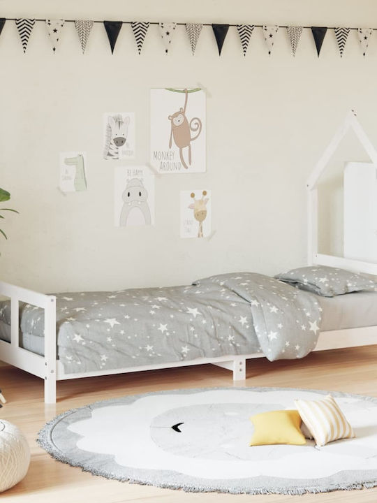 Kids Bed Single White for Mattress 80x200cm