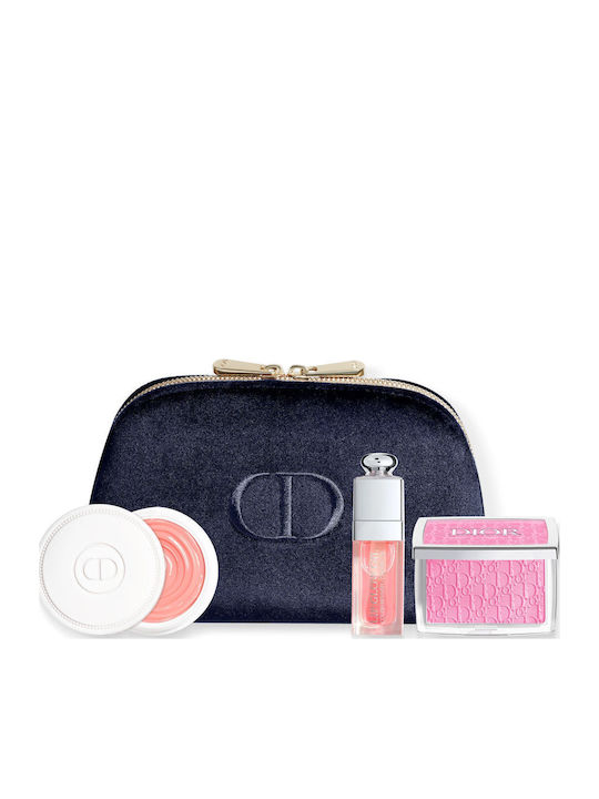Dior Ritualul Strălucirii Naturale Set Machiaj Pentru Față cu Geantă de Toaletă Lip Oil Blush Cremă pentru Unghii