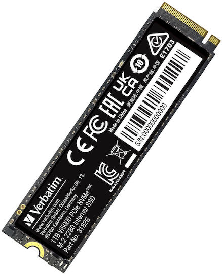 Verbatim Vi5000 SSD 1TB M.2 Type With PCI Express 4.0 Connection 31826