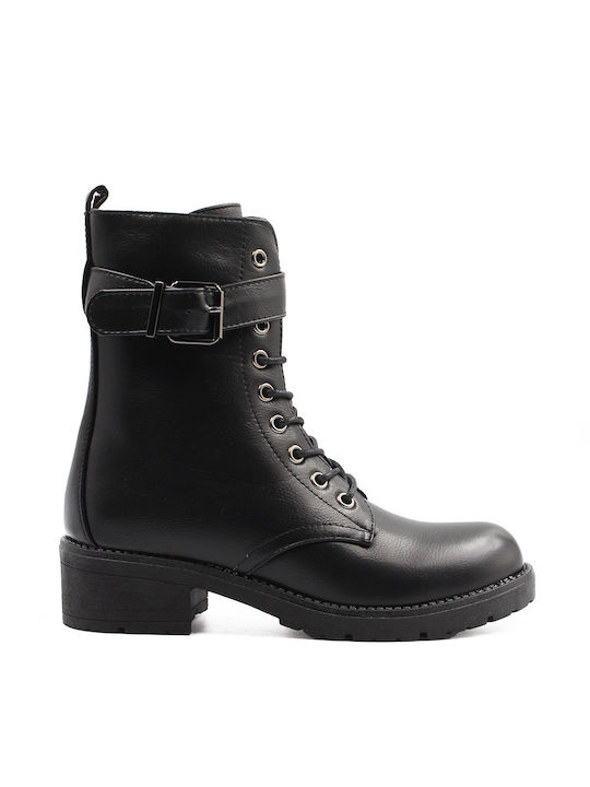 M&M Women's Combat Boots Black