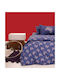 Melinen Sheet Set Single Cotton Blue 170x270cm 3pcs