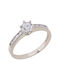 Xrisokosmima Single Stone from White Gold 14K