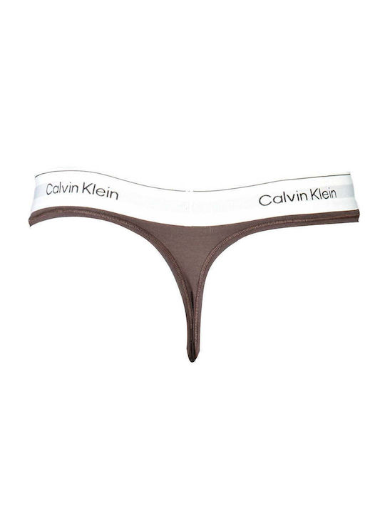 Calvin Klein Cotton Women's String Brown