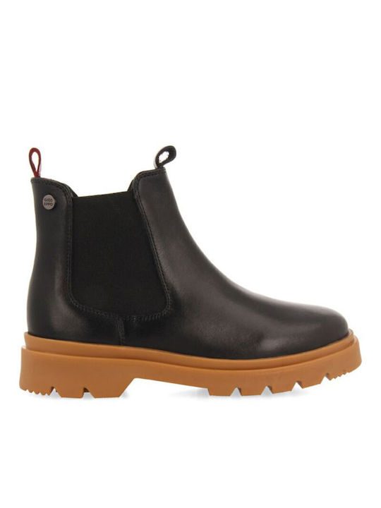 Gioseppo Fraham Kids Leather Chelsea Boots with Zipper Black