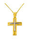 Herren Gold Kreuz 14K mit Kette