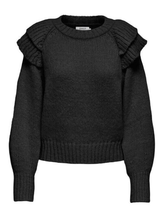 Only Damen Langarm Pullover Schwarz