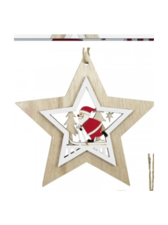 Christmas Wooden Star Ornament Brown