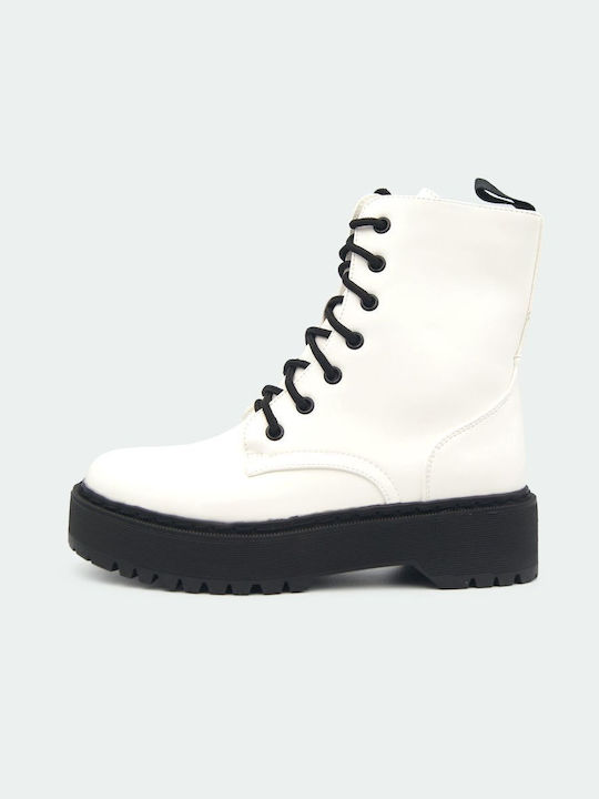 Joya Women's Combat Boots White