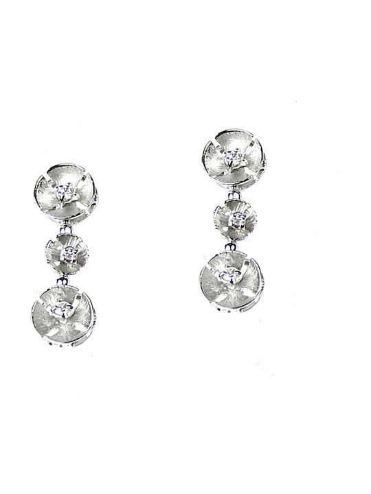 Πολύτιμο Earrings Dangling made of Platinum with Stones