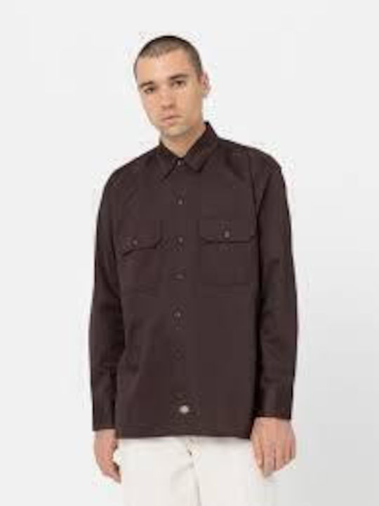 Dickies Work Μακρυμάνικo Πουκάμισο Καφέ