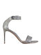Leder Damen Sandalen in Silber Farbe