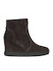 Women's Suede Platform Boots Brown