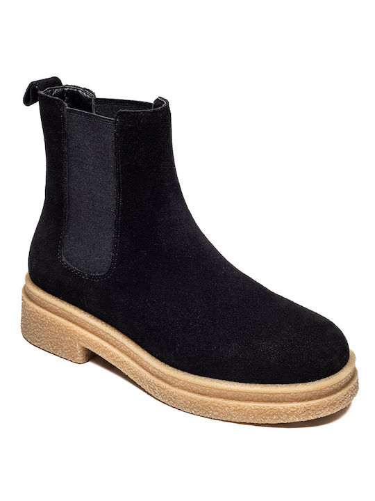 Wildleder Stiefeletten Damen Schwarz