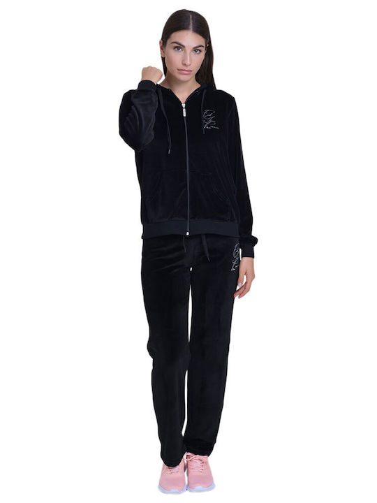 Women's Black Zipper Cardigan