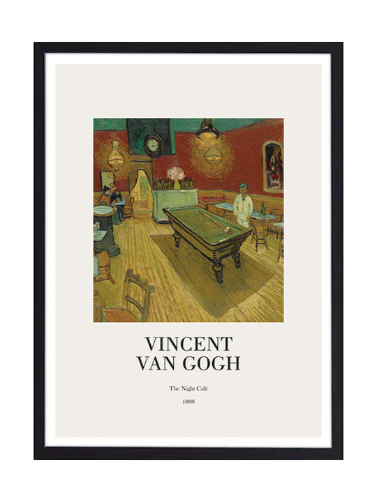 Walls "the Night Café", 1888 Rahmen Kopie von Van Gogh Papier 20x30cm