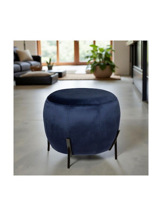 Stool For Living Room Metallic Calavaza Blue 44x44x35cm