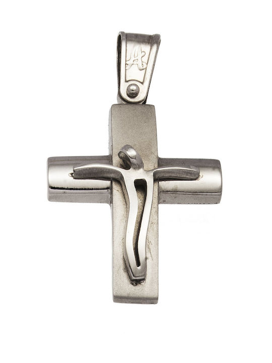 Mertzios.gr White Gold Cross 14K with the Crucified