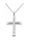 Men's White Gold Cross 14K with Chain