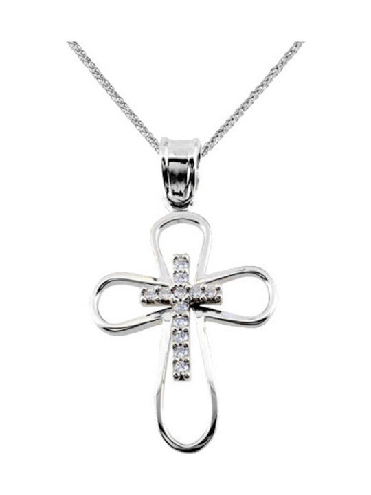 Women's White Gold Cross 14K with Chain