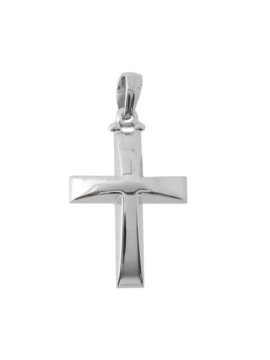 Men's White Gold Cross 14K