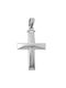 Men's White Gold Cross 14K