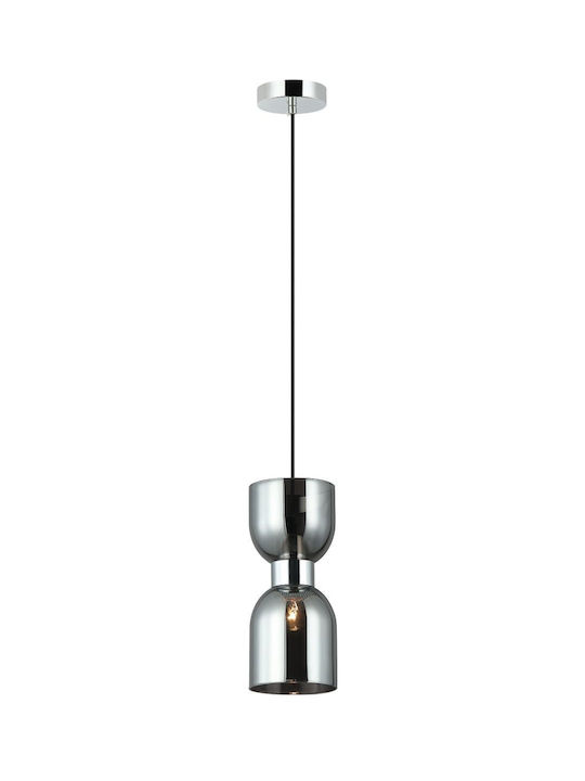 Viokef Adjustable Pendant Light Silver Rail with Socket E27 120x300x30cm