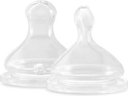 Elhee Silicone Baby Bottle Teats Fast Flow for 3+ months 2pcs