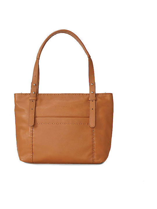 Leather Women's Tote Bag Brown 219HARRISON39 COGNAC