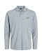 Jack & Jones Herren Sportliches Langarmshirt Polo Gray