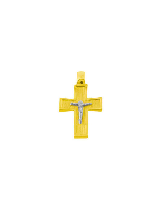 Gold Kreuz 14K Beidseitig