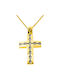 Damen Gold Kreuz 14K mit Kette