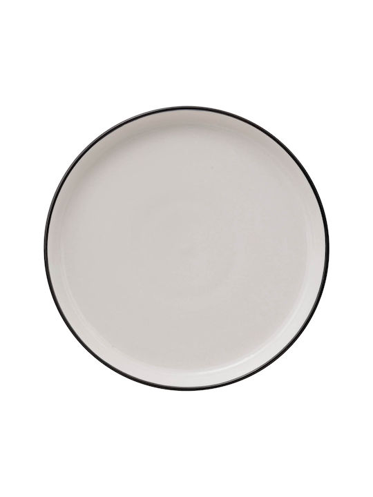 Atmosphera Serving Plate of Desert Porcelain White with Diameter 20cm