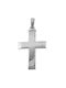 Men's White Gold Cross 14K