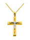 Herren Gold Kreuz 14K mit Kette