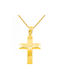 Herren Gold Kreuz 14K mit Kette