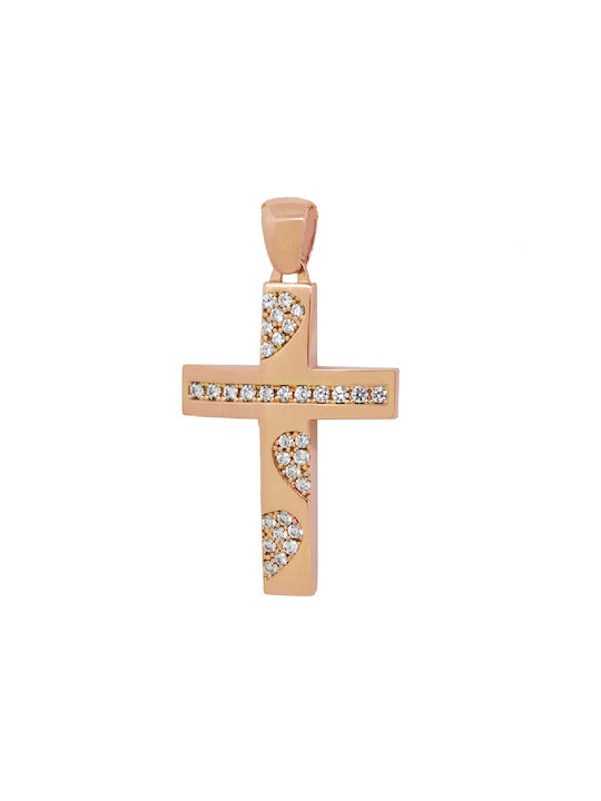 Femeiesc Aur Roz Cruce 14K