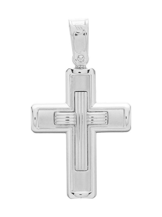 Vitopoulos Men's White Gold Cross 14K