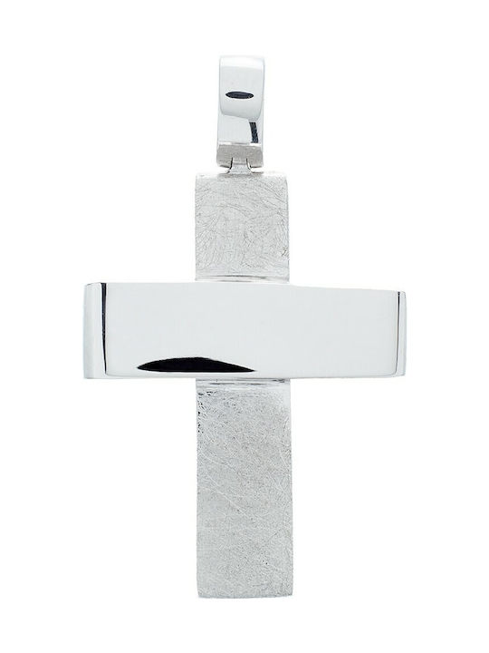 Vitopoulos Men's White Gold Cross 14K