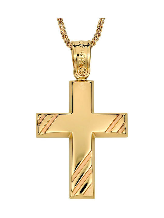 Verorama Men's Gold Cross 14K with Chain
